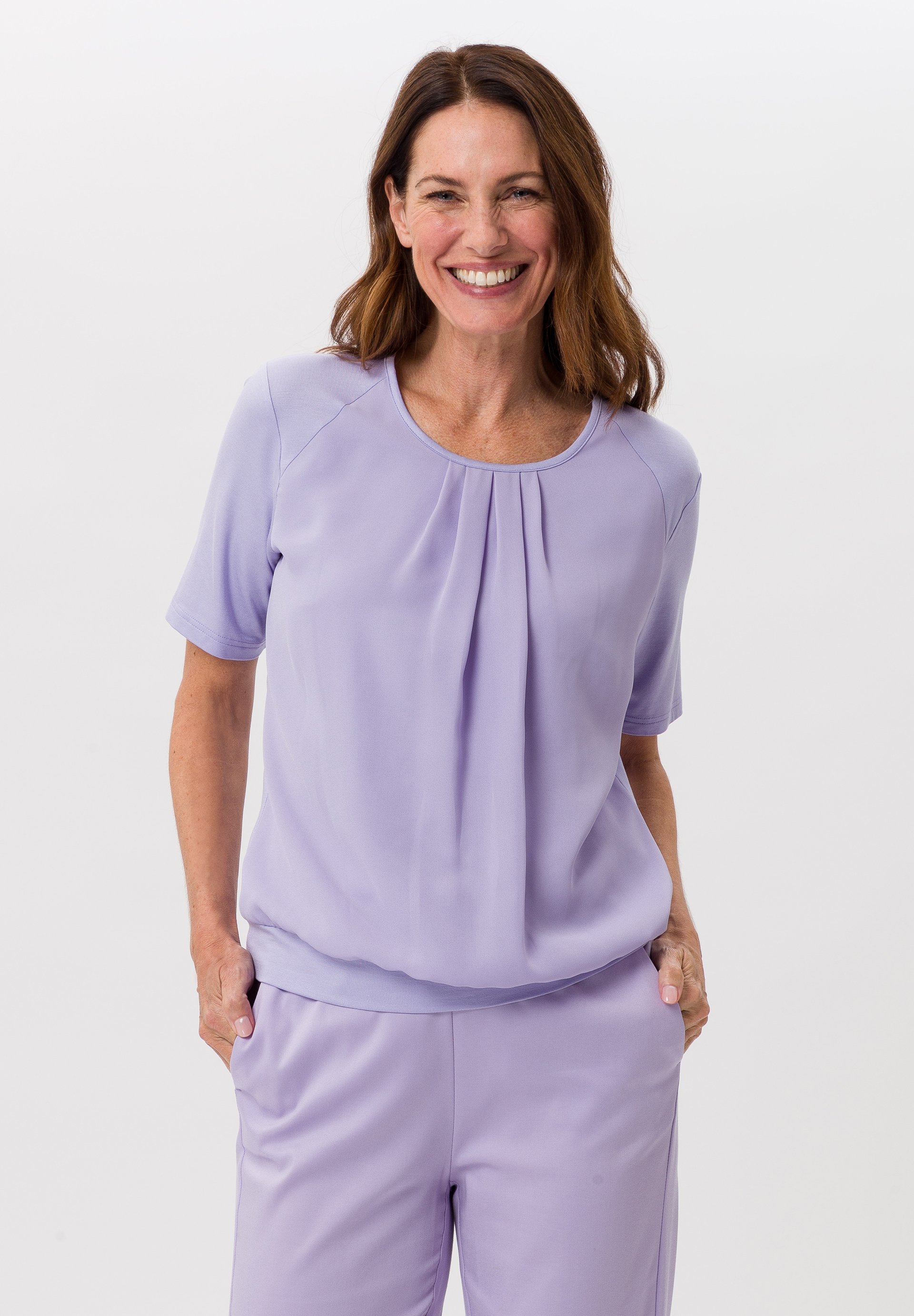 Blusenshirt im Materialmix Blusenshirt im Materialmix - Produktbild 1