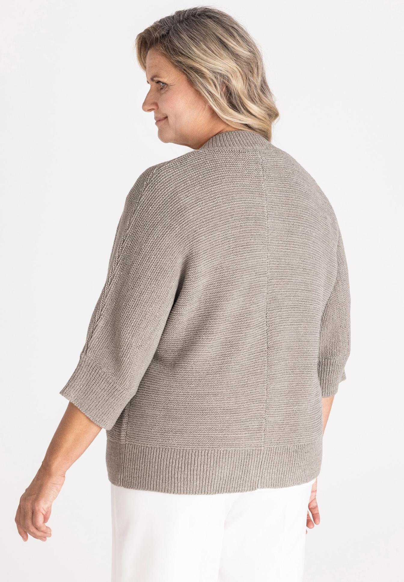 Knit Cardigan, Wollcardigan, Beige, 3/4-Arm, Oversized fit