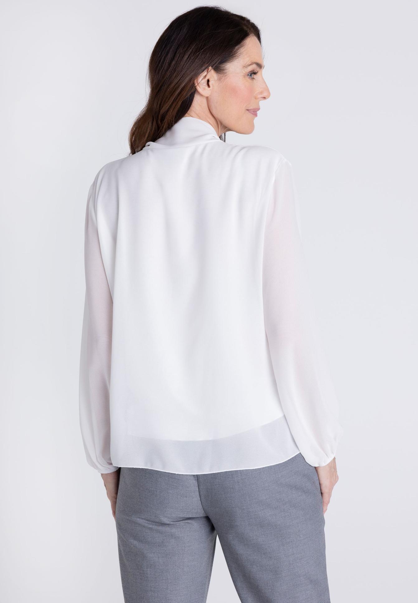 bluse, weiss, langarm, chiffon, transparenz, bluse, langarm, weiß, Chiffon, transparentes Panel