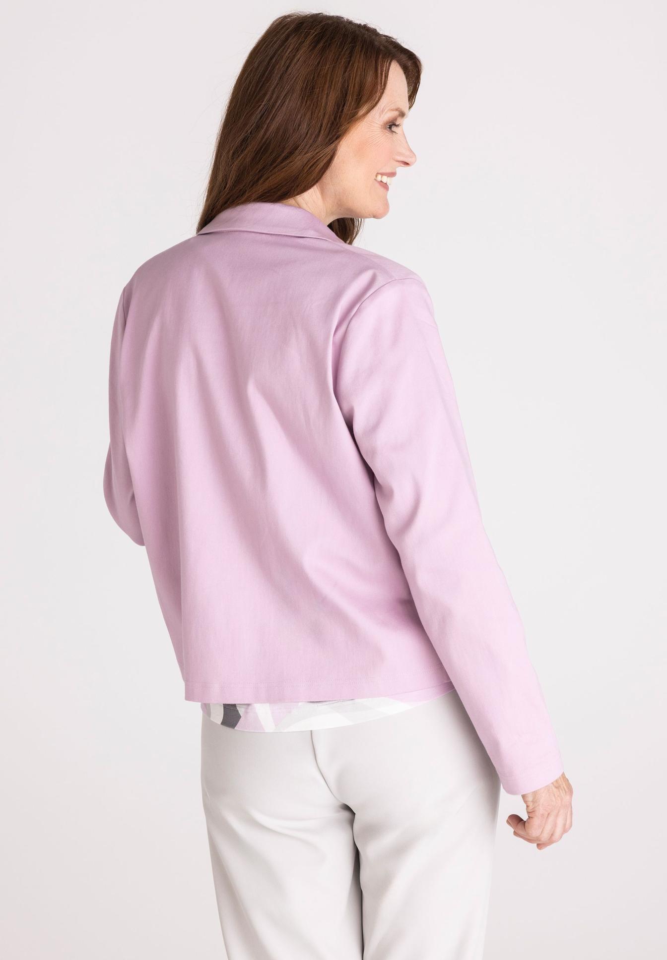 jäckchen, pastell, lila, kragen, langärmlig