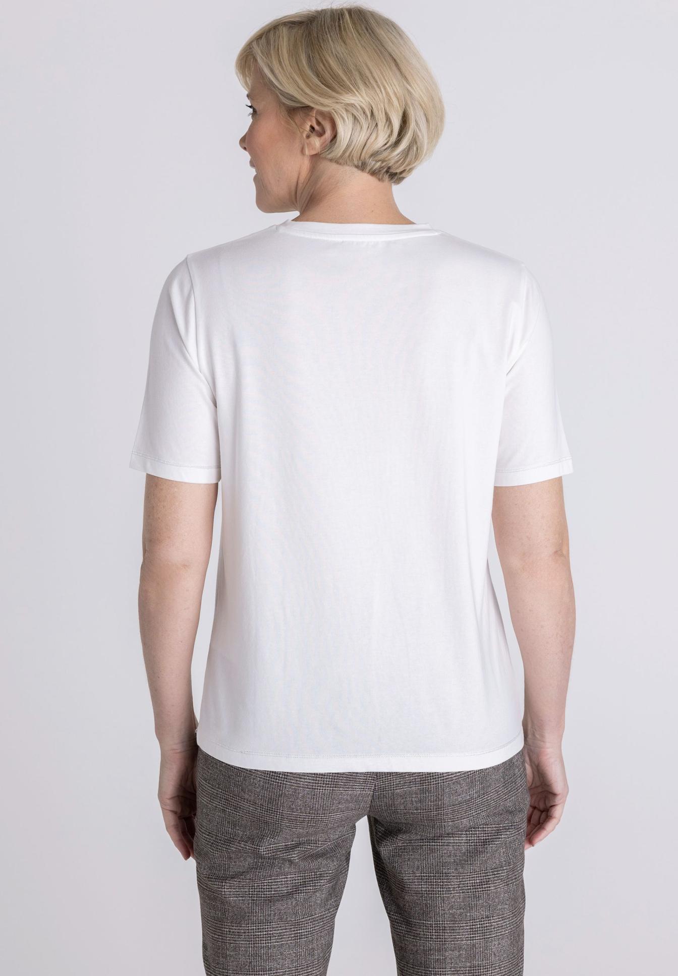weißes T-Shirt, Kurzarm, Rundhals, unifarben, Alltagslook