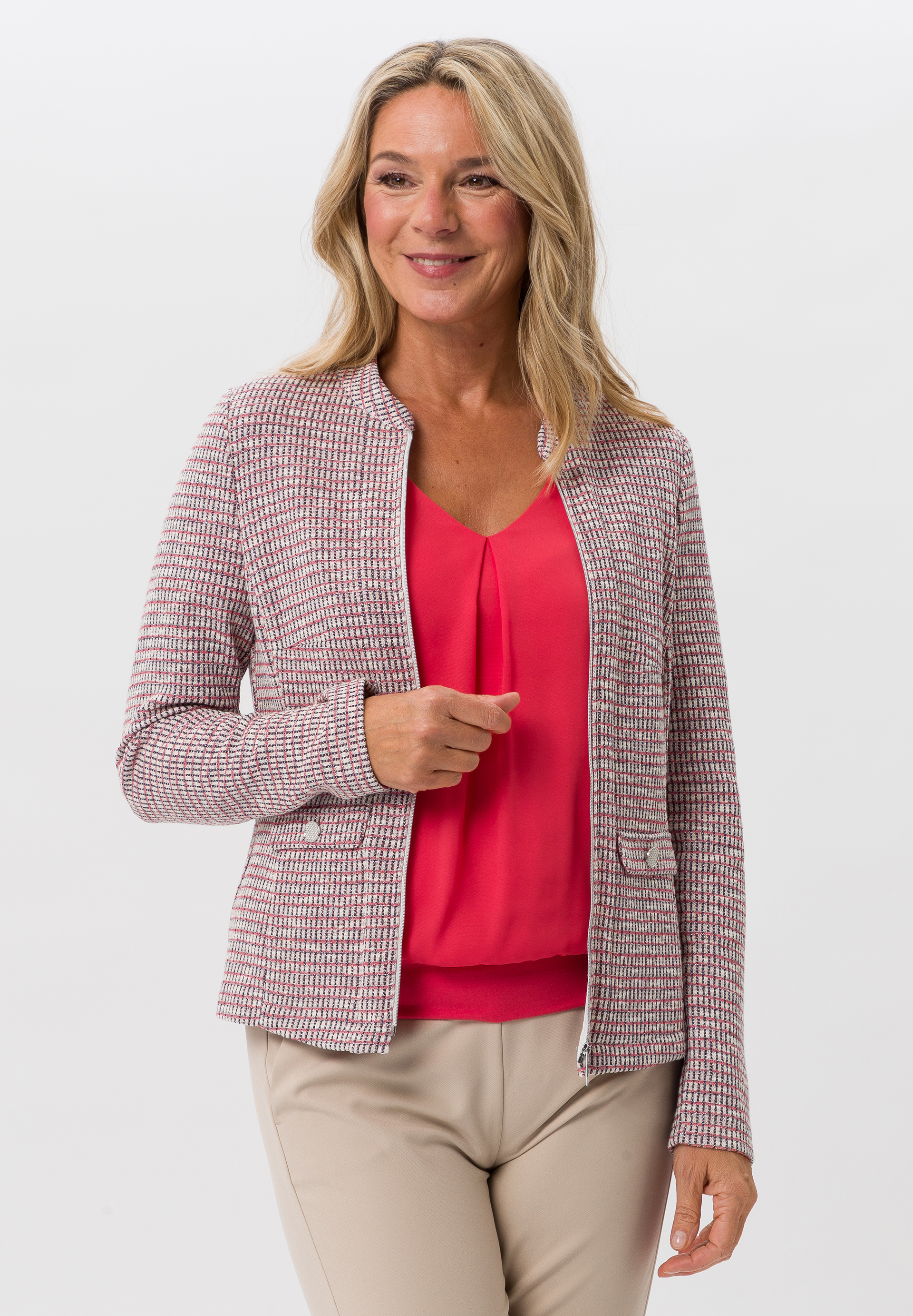 Blazer jacket made from multicolour knitwear Blazer jacket made from multicolour knitwear - Product Image 1