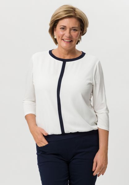 Blouse overhemd met stijlvolle contrasterende randen