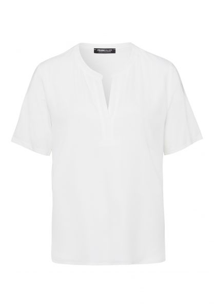 Blusenshirt mit geschlitztem Rundhalsausschnitt