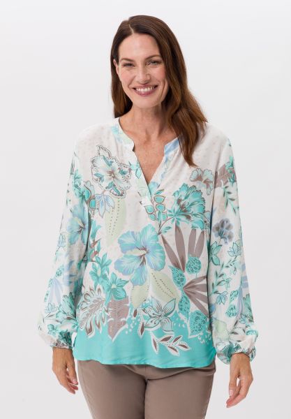 Bluse mit sommerlichen Panneauxprint