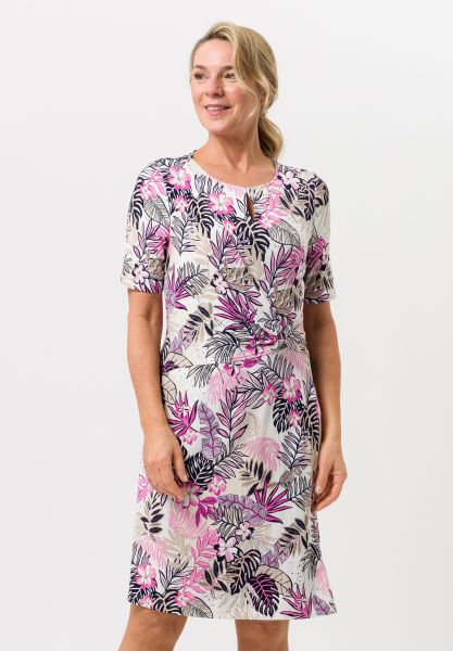 Jersey jurk met een subtiel bloemenpatroon