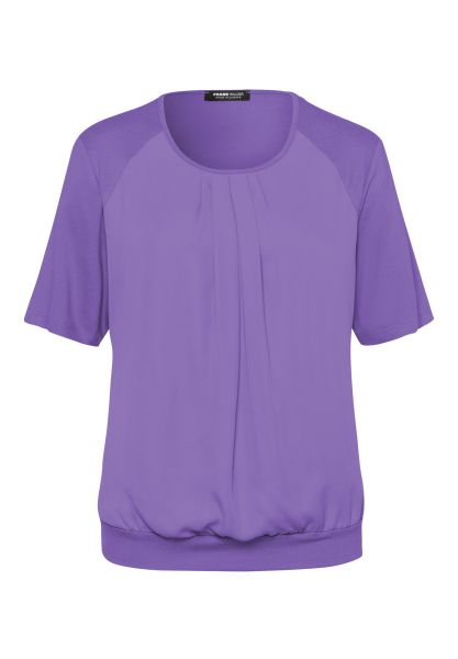 Blusenshirt im Materialmix