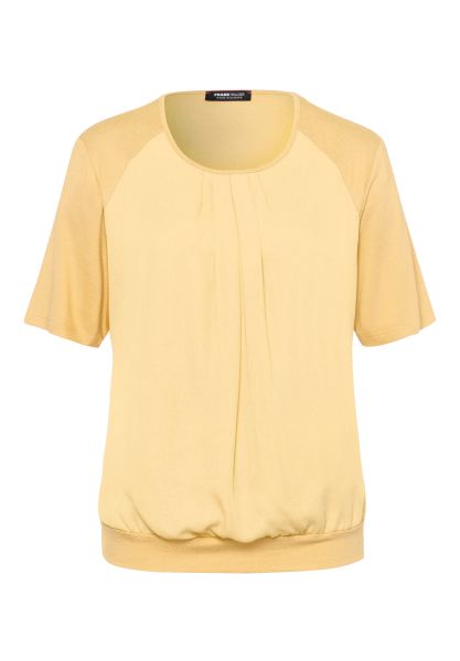 Blusenshirt im Materialmix