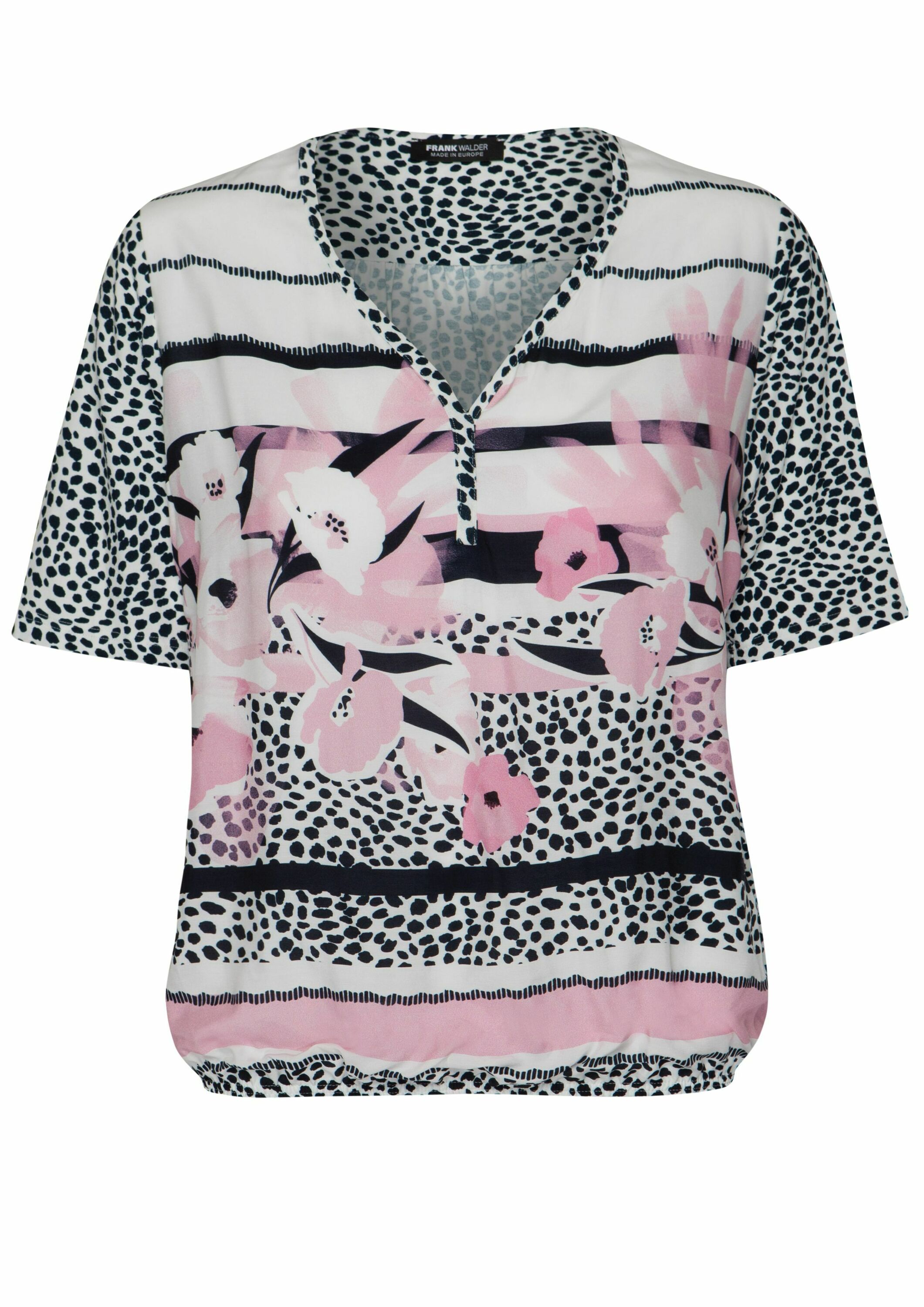 Blusenshirt Flower Love Mit Femininem Druck Dessin Blusen Shirts Damenbekleidung Frank Walder