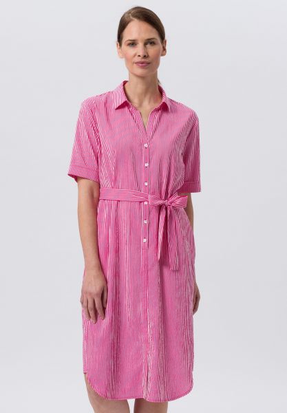 Blusenkleid mit Bindegürtel und Eingriffstaschen