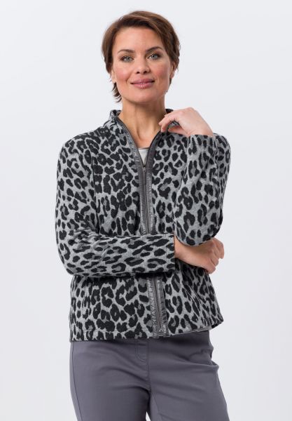 Strickjacke im Animal-Print