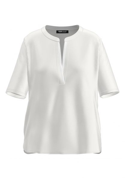 Blusenshirt mit geschlitztem Rundhalsausschnitt