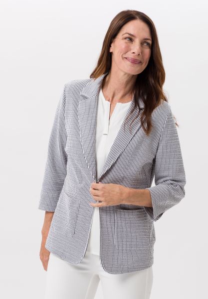 Blazer met kap in modern seersucker