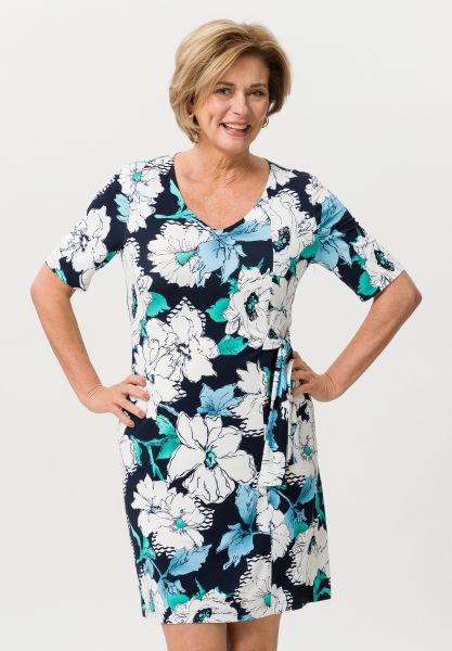 Kleid mit blauem Blütenprint